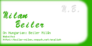 milan beiler business card